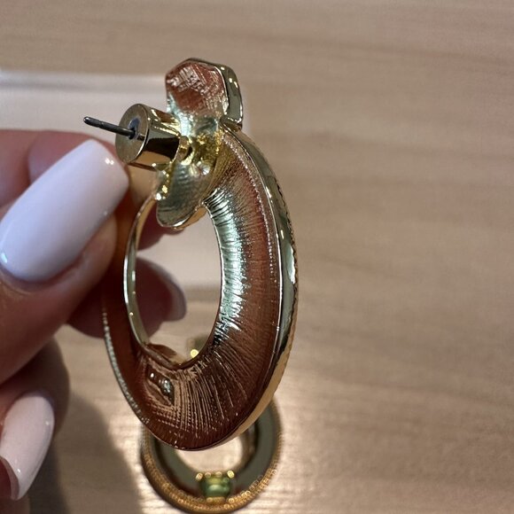 NWOT Frasier Sterling Alina Earrings in Watermelon Pink Green Gold - Picture 6 of 6